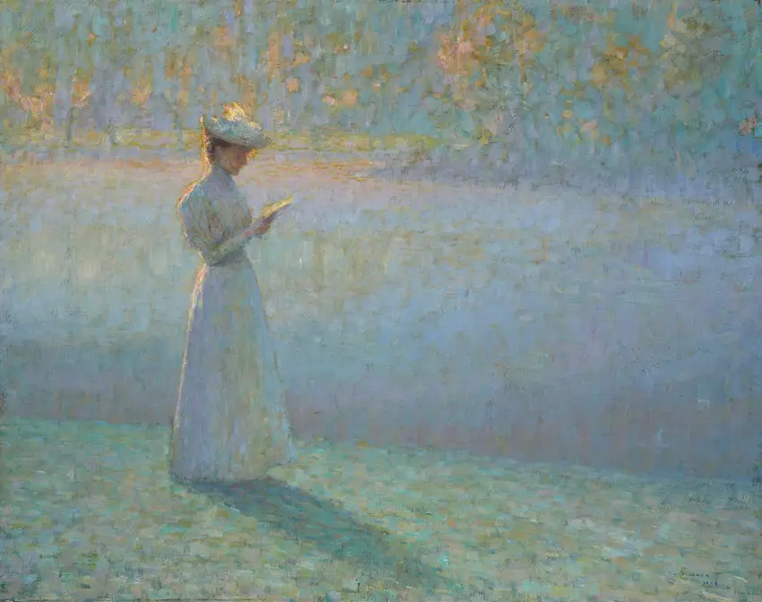 Femme lisant dans un paysage (1898)